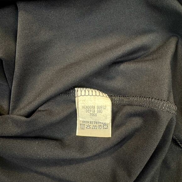 VTG AKA Eddie Bauer Black A-Line Dress Women's Medium Stretch Midi Workwear - Picture 5 of 14